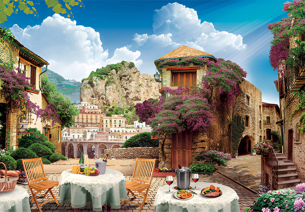 Rompecabezas Pueblo Mediterraneo Italiano 1500 Pz Clementoni Italia Vino Buganvilias Y Bugambilias Pintoresco