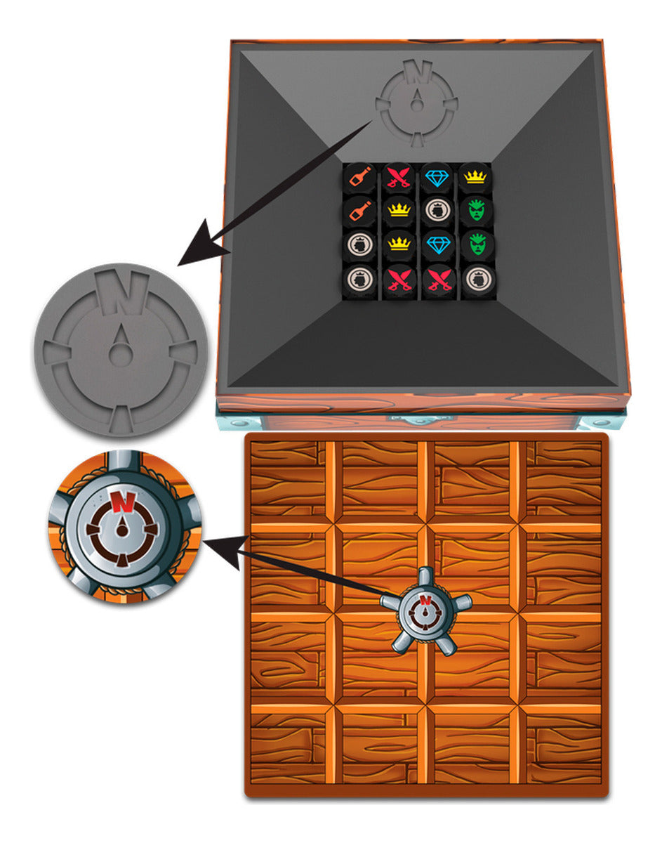Blue Orange Pirate Box Juego De Mesa Familiar De Memoria