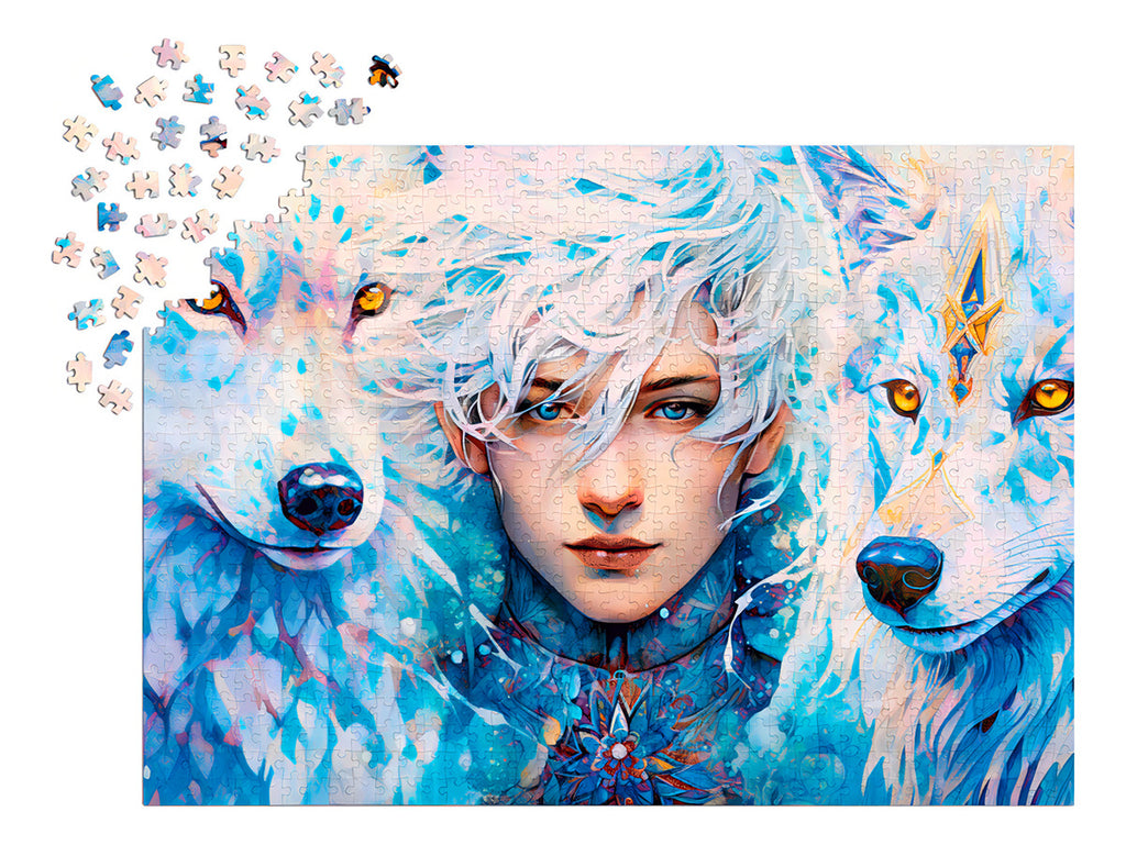 Rompecabezas Enjoy Puzzle 1000 Piezas Mujer Con Lobos Modelo 2193