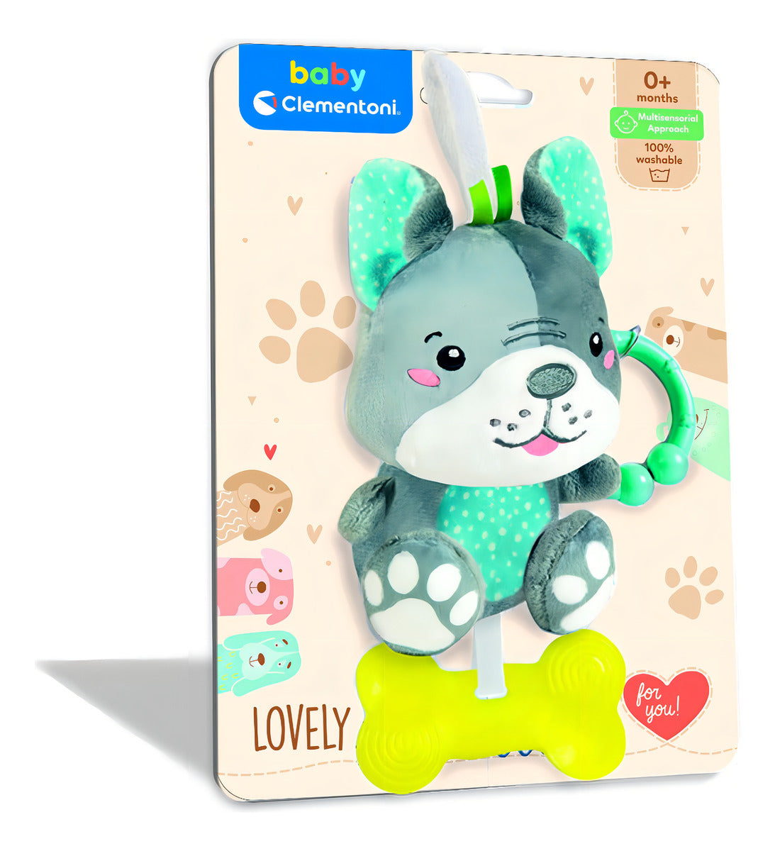 Sonajero Blandito Perrito, Bebes Colgante Sonido- Clementoni