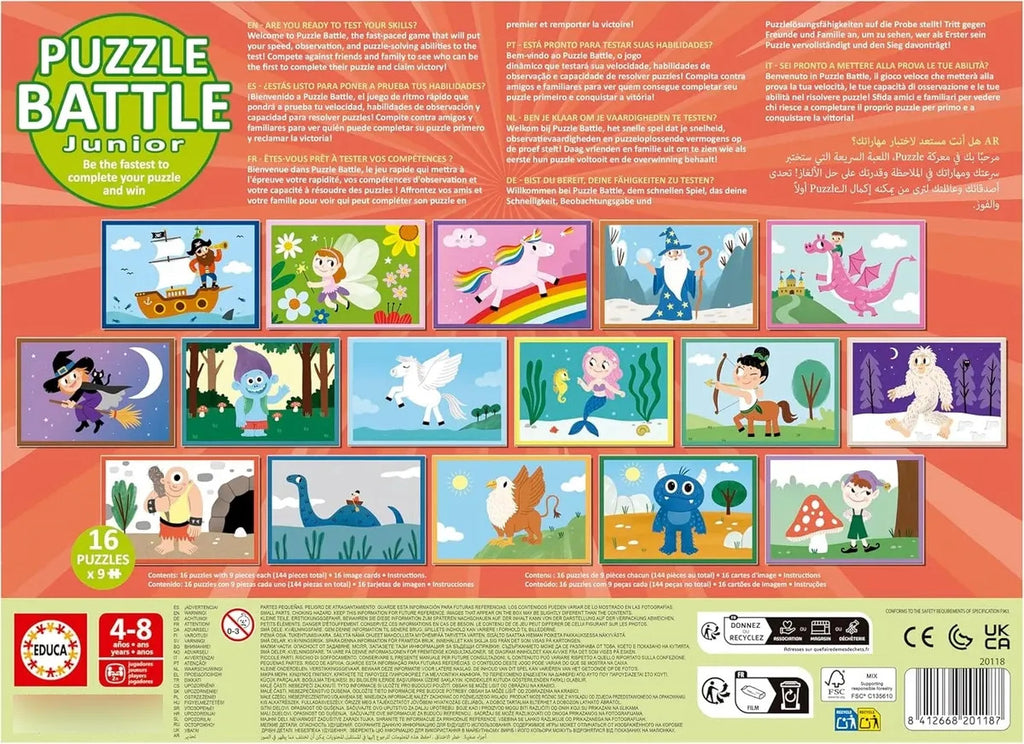 Rompecabazas Y Juego Batalla Junior Fantasía 9x16 Pz Educa