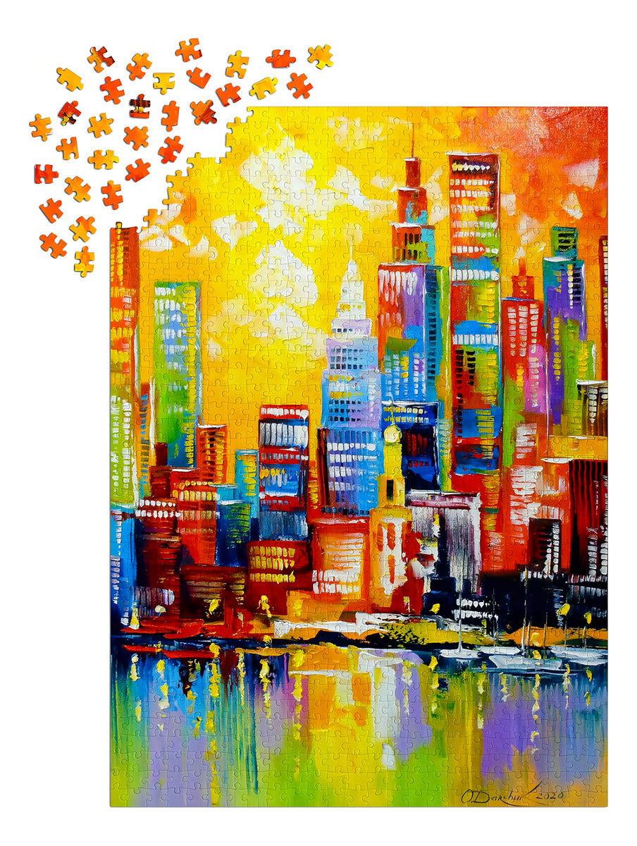 Rompecabezas 1000 Piezas Arte Modelo New York Brillante Enjoy Puzzle