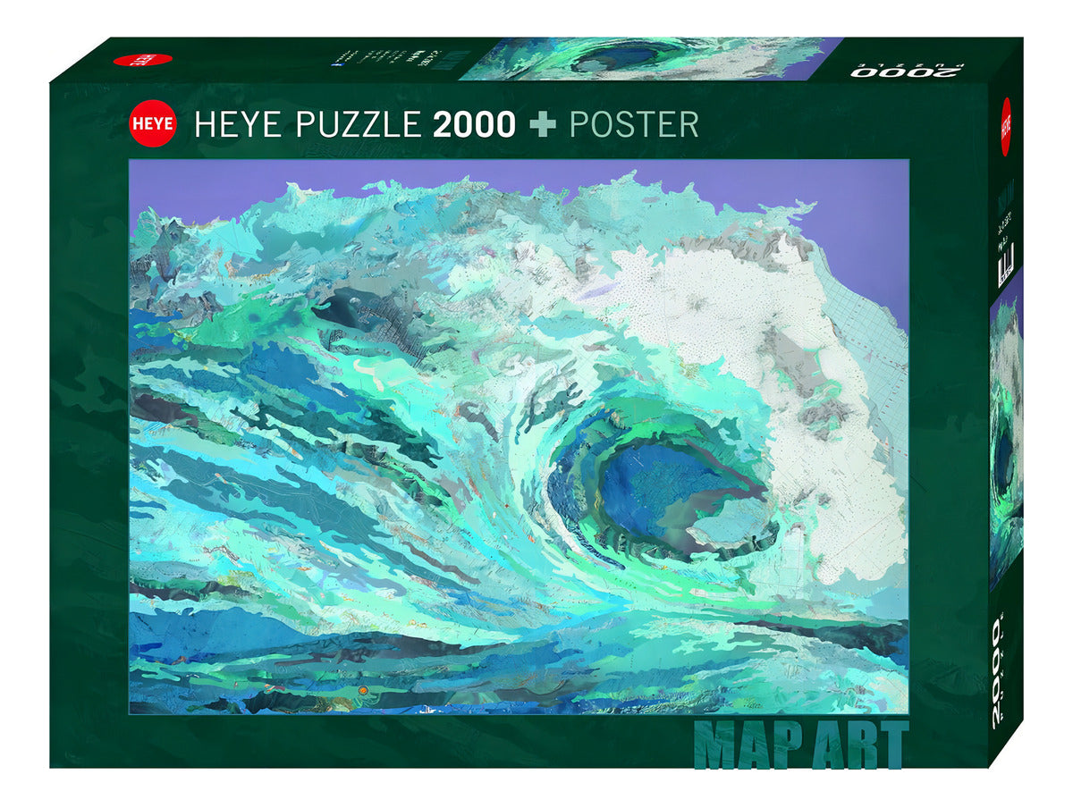 Rompecabezas Matthew Cusick - Map Art La Ola Heye 2000 Pzs