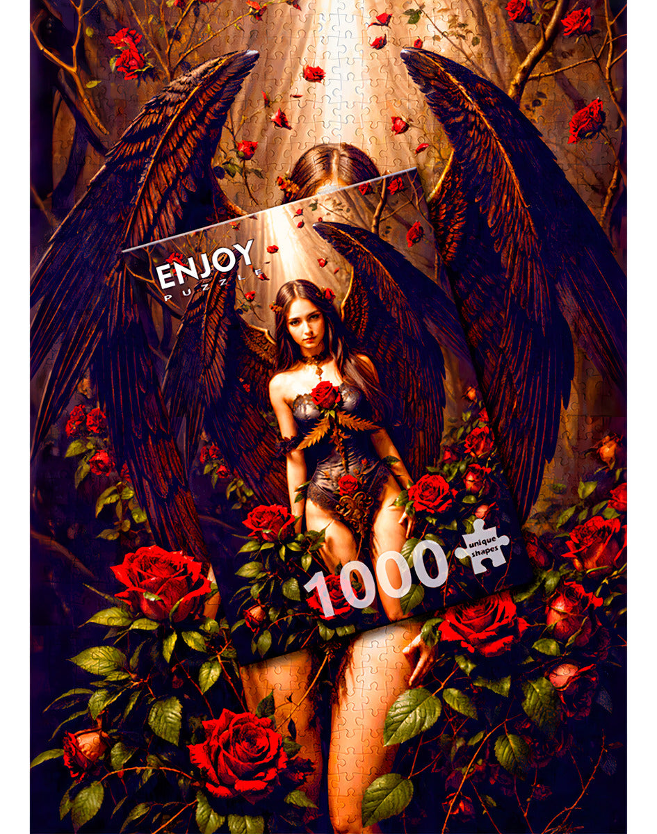 Rompecabezas Enjoy Puzzle 1000 Piezas Ángel Oscuro Arte Cartón