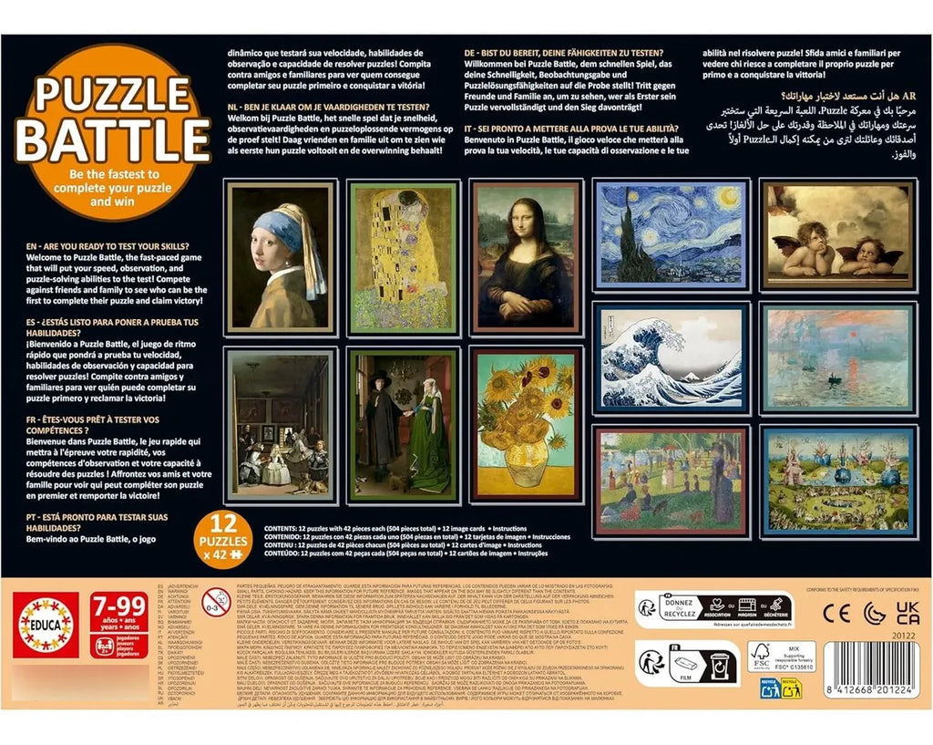 Rompecabezas Y Juego Batalla Obras De Arte 12x42 Pzs Educa