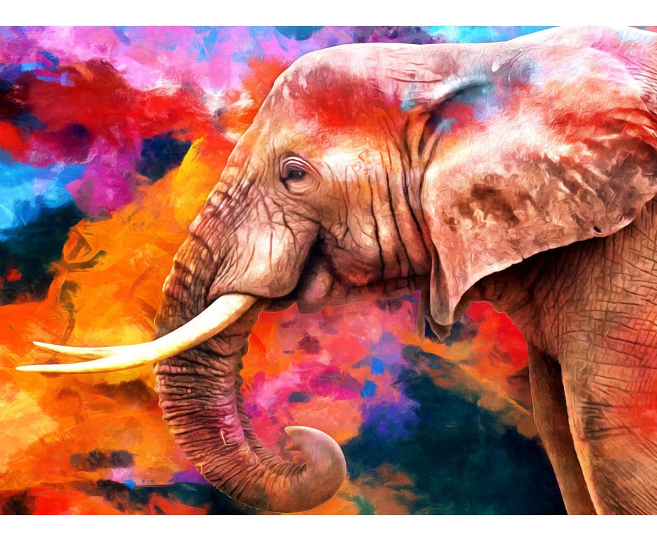 Rompecabezas Elefante Vibrante 1000 Pz Ki Puzzles Metalizado