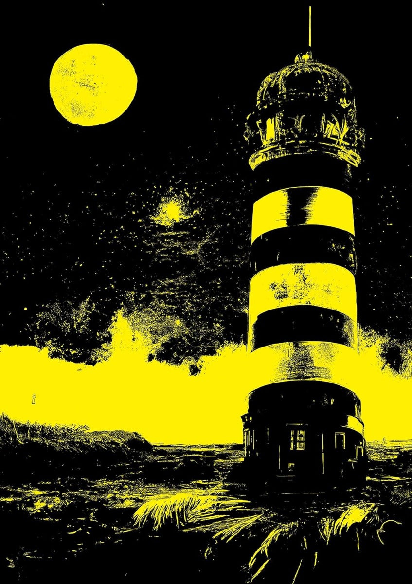 Faro En Luna Llena Rompecabezas Neón Art Puzzle 1000 Pz 5240