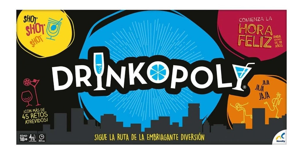 Kit Fiesta: Juego Lotería Del Beber + Ruleta Del Beber Español + Drinkopoly 45 Retos Atrevidos