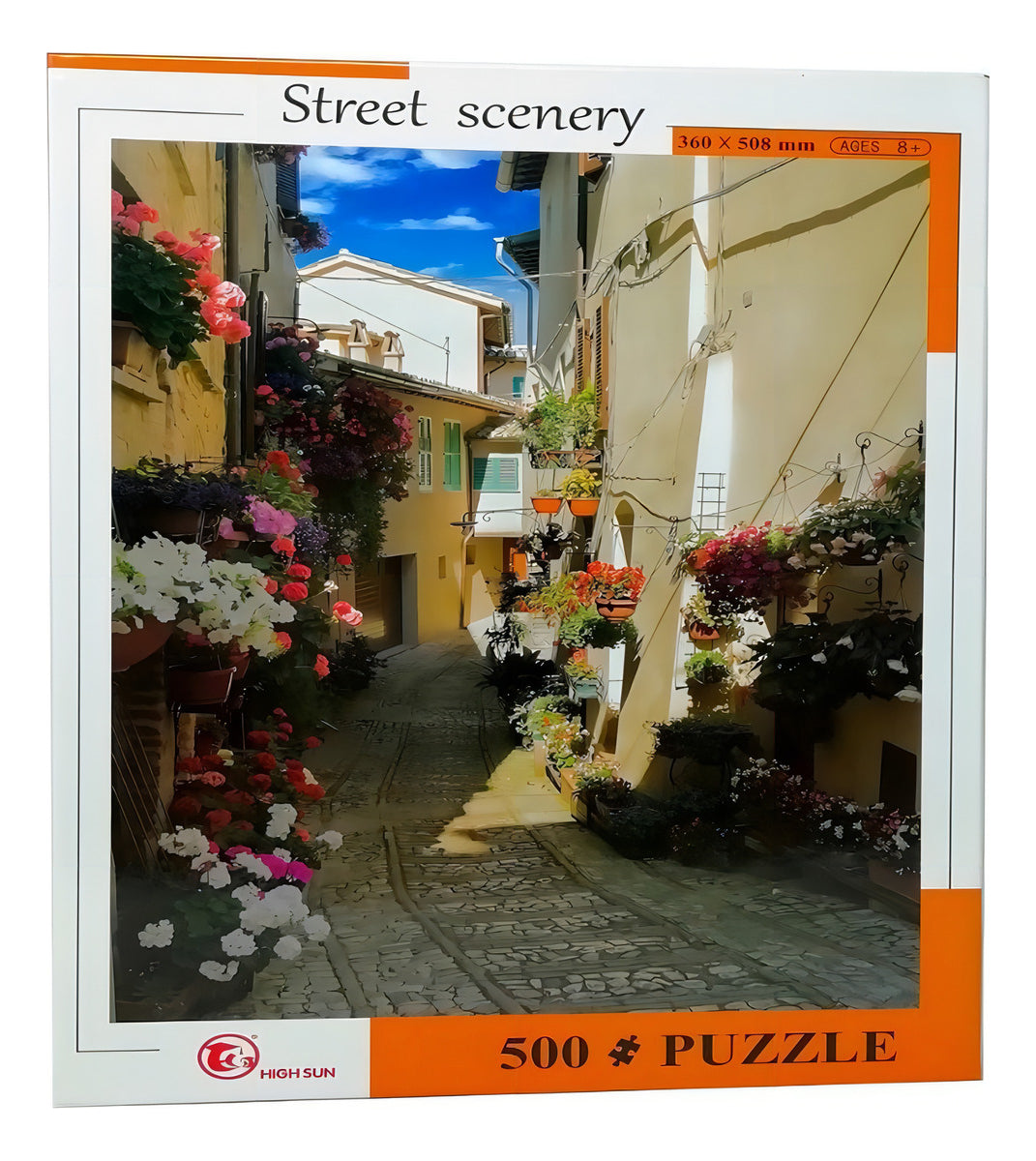 Rompecabezas 500 Piezas Nihao Callejón Toscana Vertical Material Cartón
