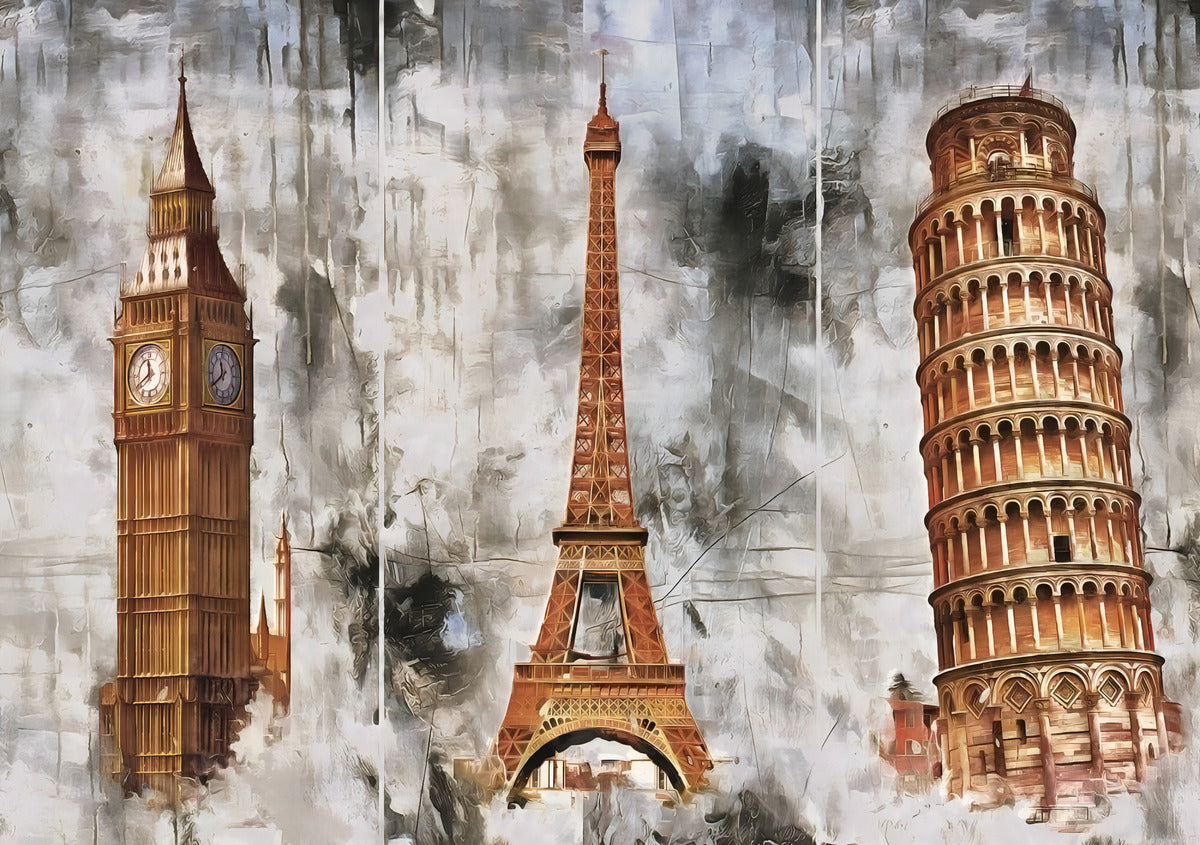 Rompecabezas 1000 Piezas Art Puzzle Big Ben Torre Eiffel Pisa