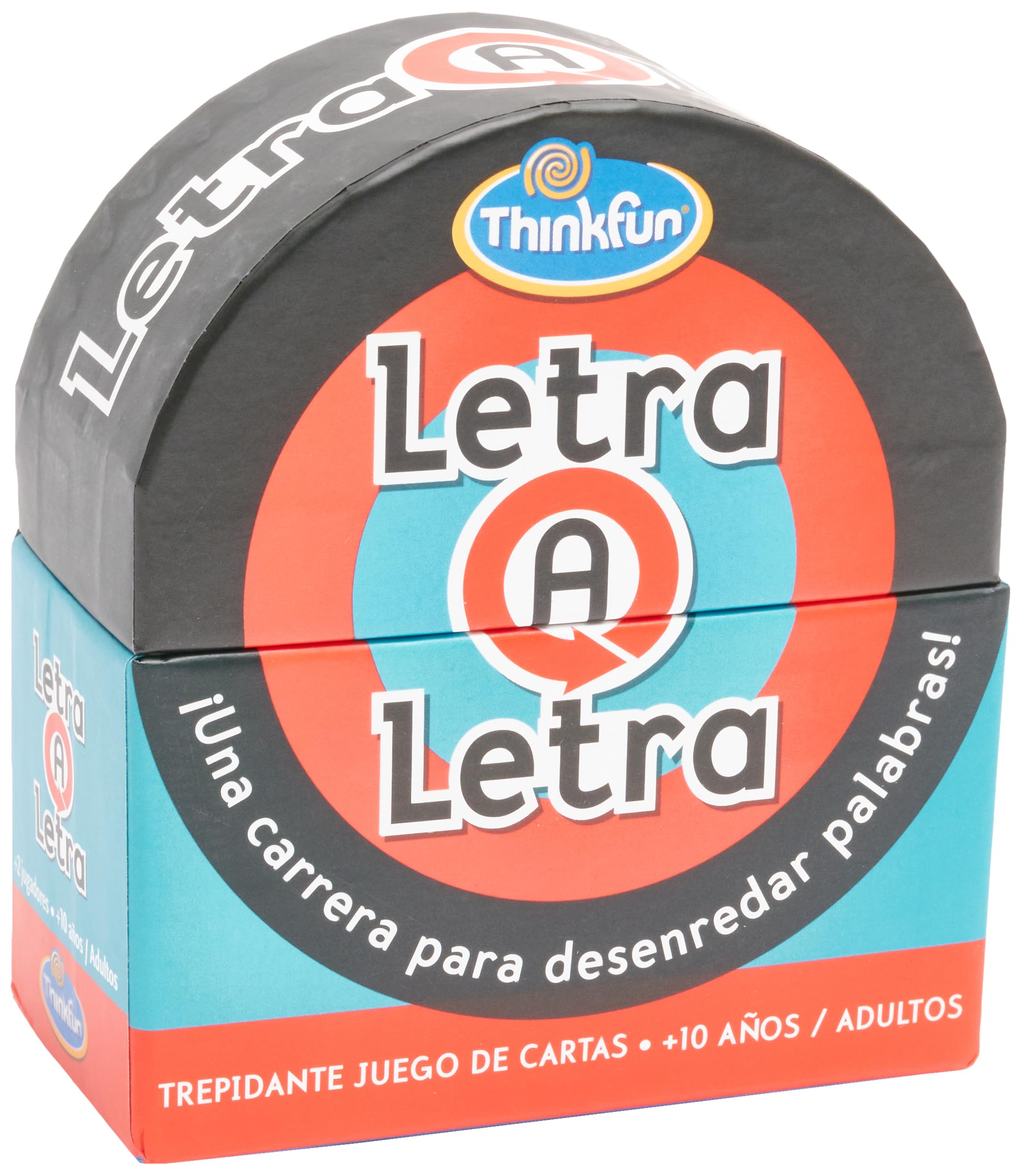 ThinkFun Word A Round | Juego de Palabras Rápidas en Español | 100 Tarjetas, 300 Palabras | Desafía tu Mente, Ideal para Fiestas, Familia o Viaje | 10+ Años | Juego de Mesa Educativo y Divertido