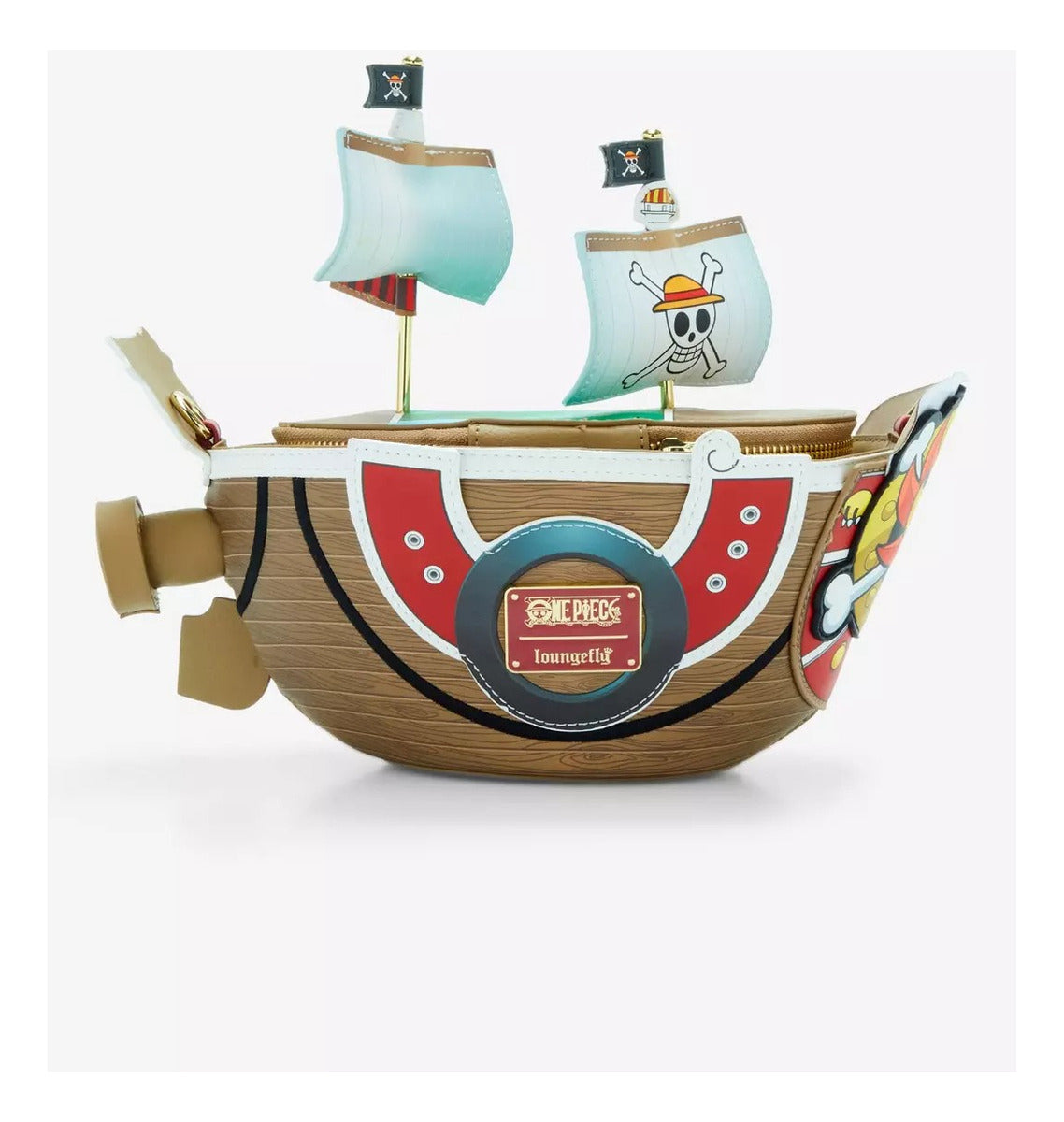 Bolsa Cruzada Barco Thousand Sunny De One Piece By Loungefly Color Marrón Diseño De La Tela Lisa