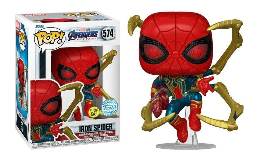 Funko Pop Iron Spider-man Nano Gauntlet Glow In The Dark