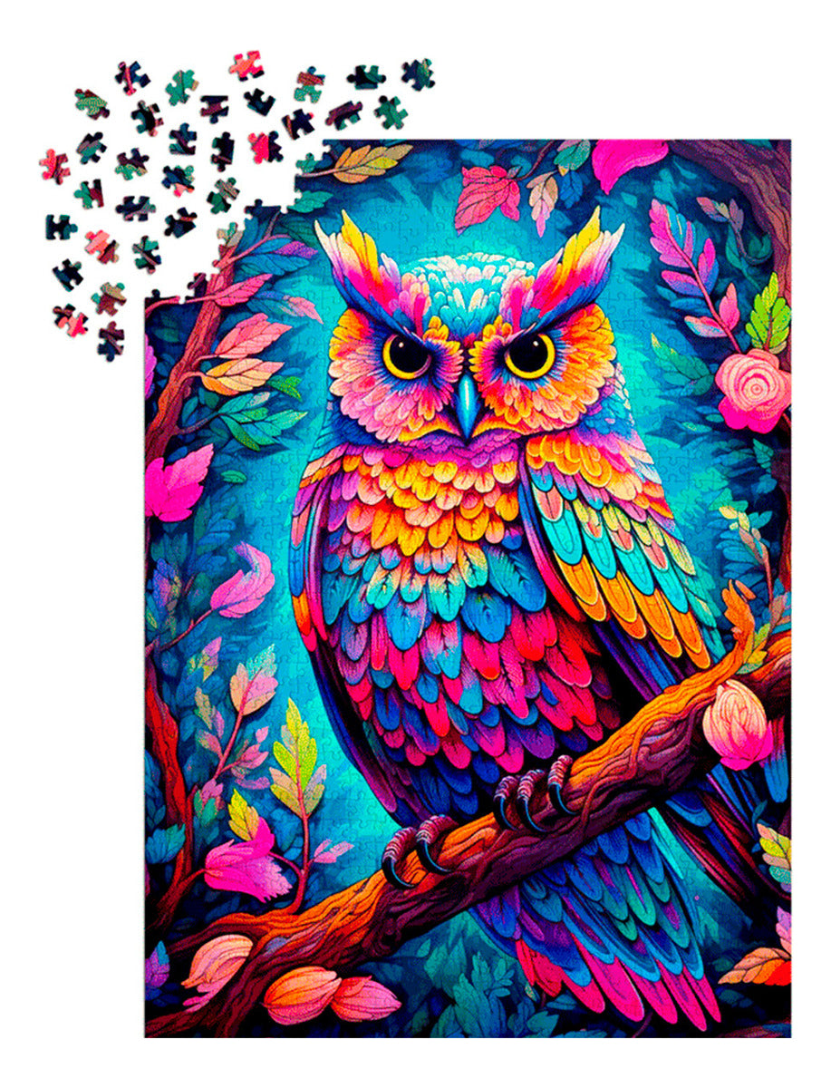 Rompecabezas Enjoy 1000 Piezas Búho De Colores