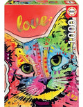 Rompecabezas Educa 1000 Piezas Dean Russo Tilt Cat Love Arte