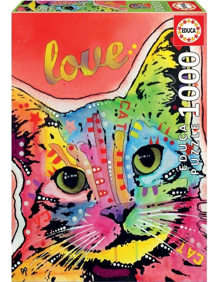 Rompecabezas Educa 1000 Piezas Dean Russo Tilt Cat Love Arte