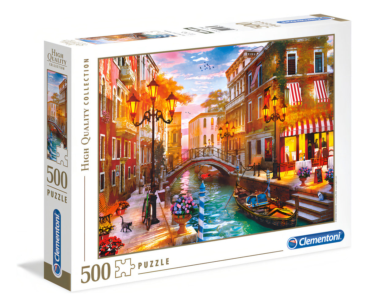 Atardecer En Venecia Canal Arte Rompecabezas 500 Clementoni