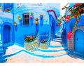 Rompecabezas Enjoy Puzzle 1000 Piezas Paisaje Marruecos Calles Turquesa
