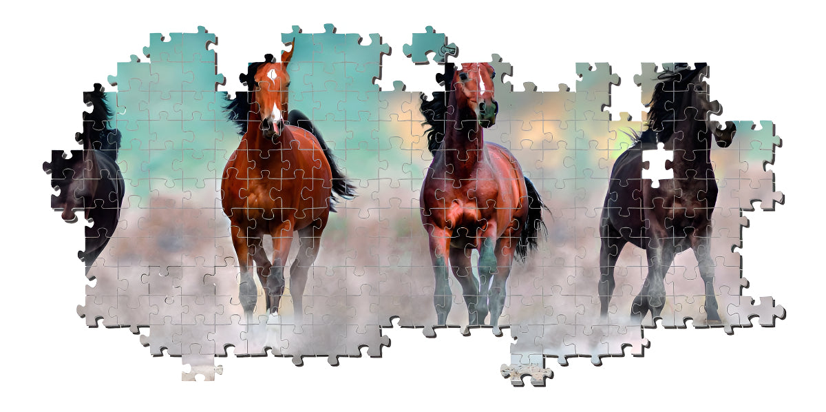 Caballos Salvajes Panorama Rompecabezas 1000 Pz Clementoni