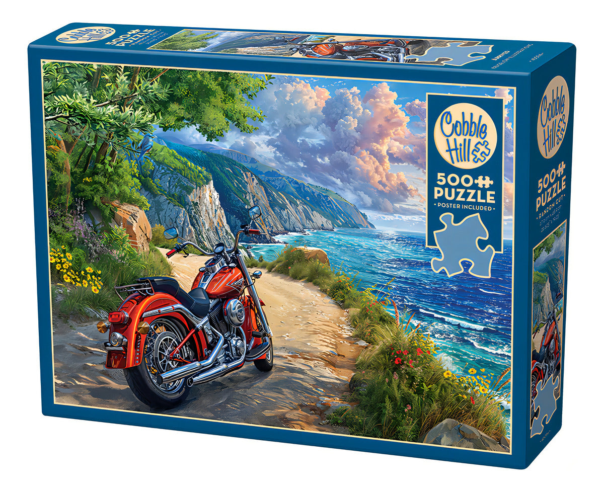 Rompecabezas Cobble Hill Motocicleta En La Costa 500 Piezas Bigelow