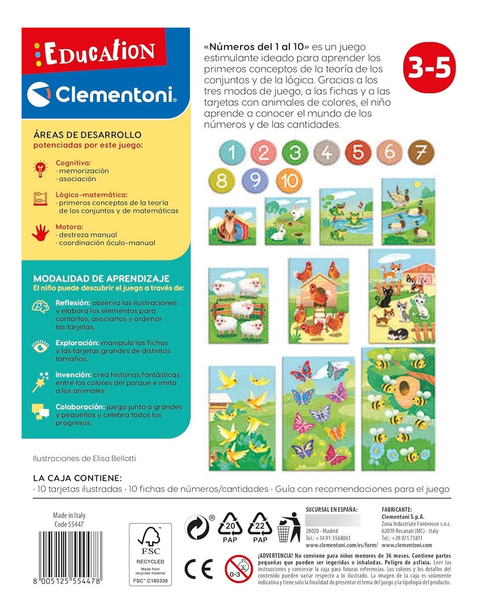 Clementoni 55447 Juego Educativo Números Del 1 Al 10