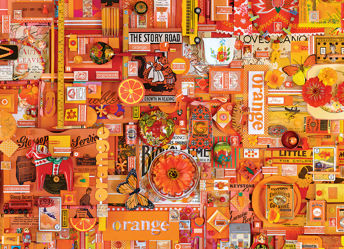 Rompecabezas Naranja De Todo Cobble Hill 1000pz Reto Rainbow