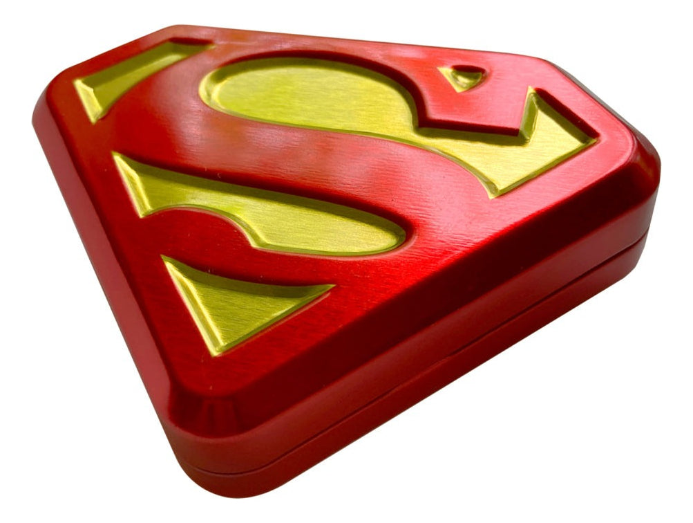 Display Lata De Dulces Superman S-shield De Dc 12 Piezas