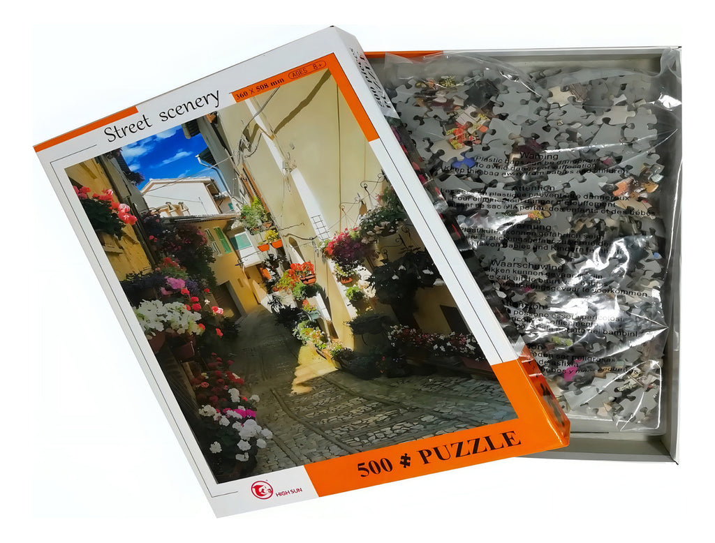 Rompecabezas 500 Piezas Nihao Callejón Toscana Vertical Material Cartón