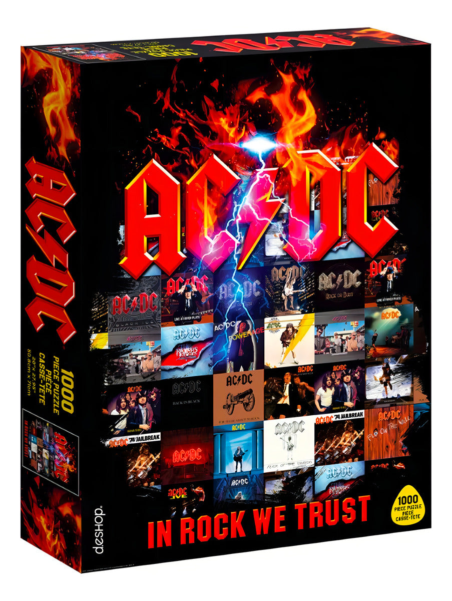 Rompecabezas 1000 Piezas Ac/dc Power Up Road Crates Cartón Fanático Rock