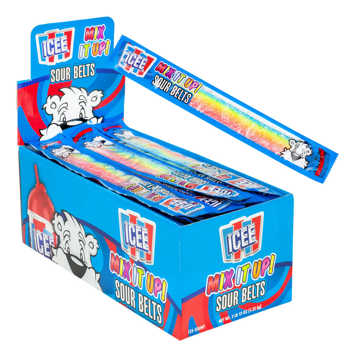 Dulces Icee Mix It Up Sour Belts Gomitas Ácidas 125 Piezas