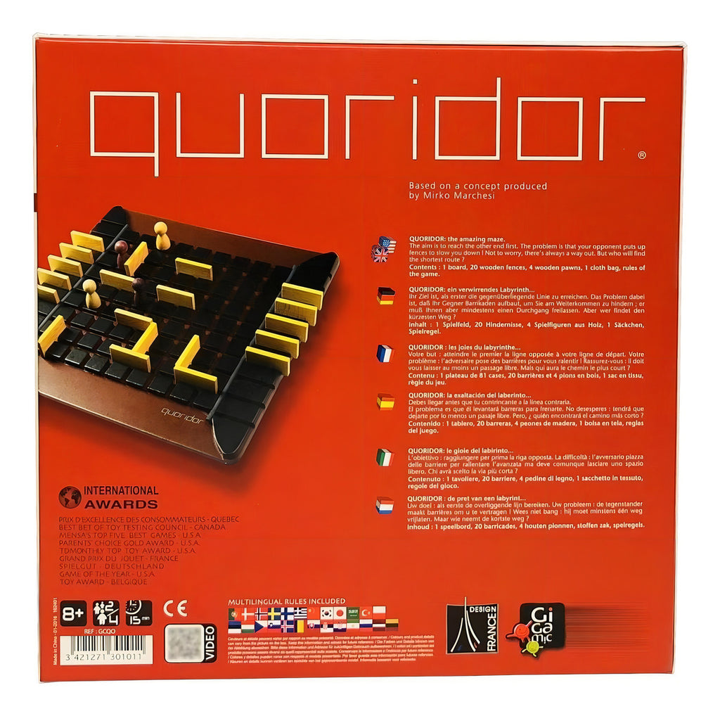Gigamic Quoridor Juego De Estrategia De Madera Para 2-4 Jugadores