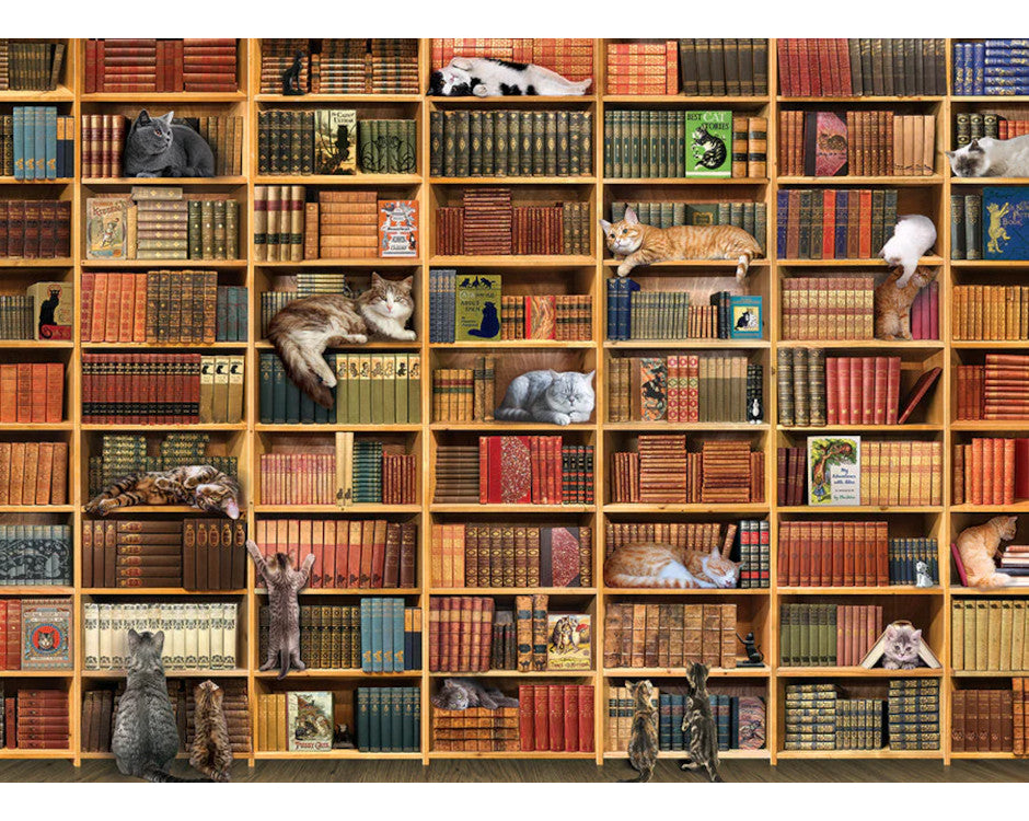 Rompecabezas Gatos En La Biblioteca Cobble Hill 1000 Piezas