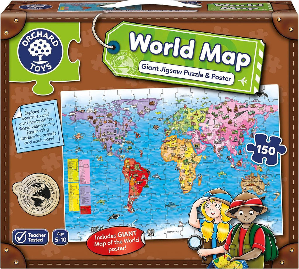 Rompecabezas Mapa Del Mundo Orchard Toys 150 Piezas