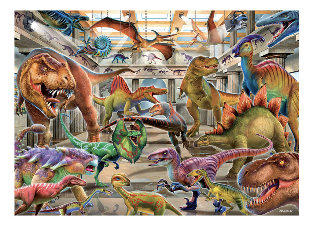 Rompecabezas Museo De Dinosaurios 1000 Pz Cobble Hill T-rex Terodactilo Velociraptor