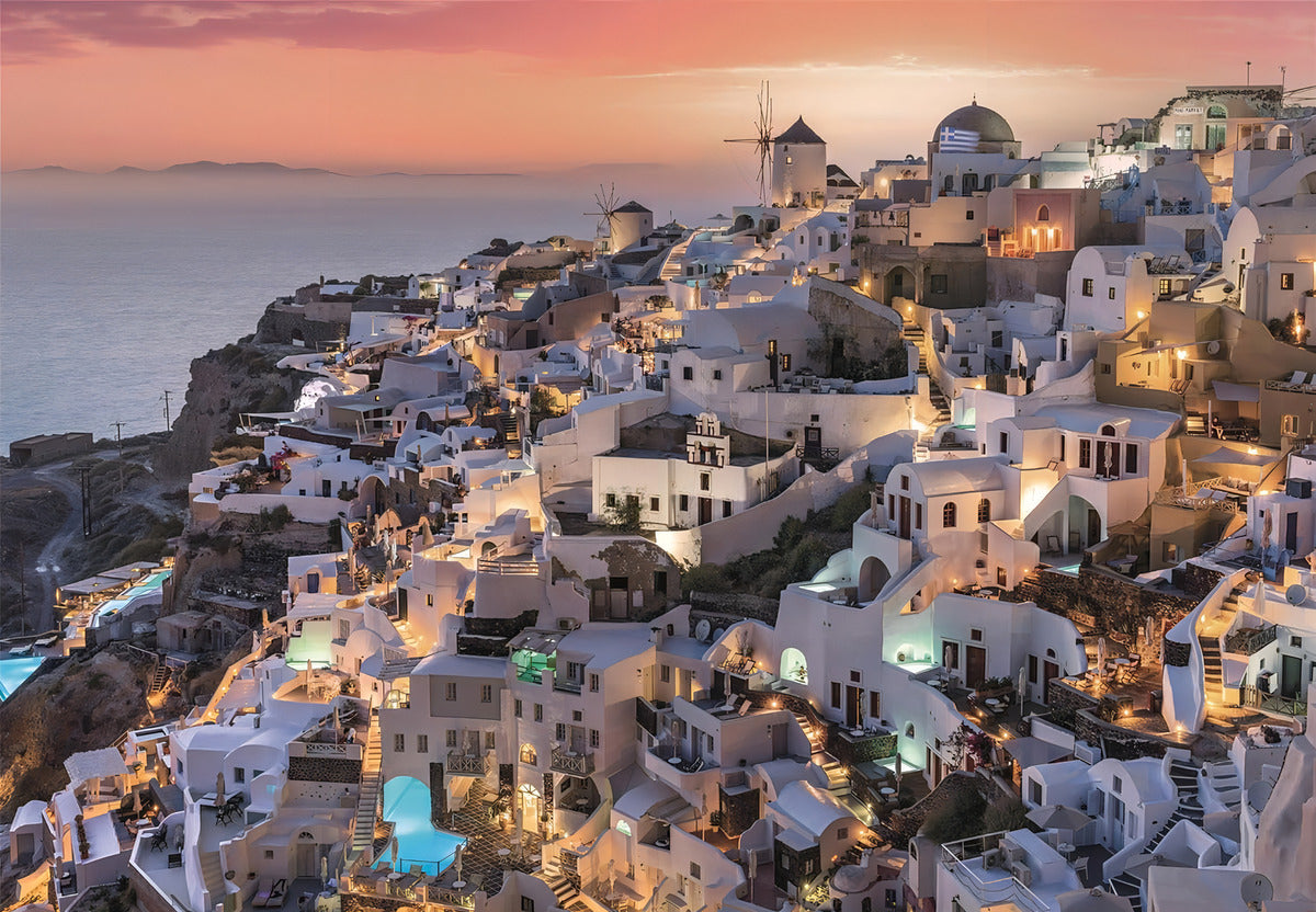 Rompecabezas 1000 Piezas Santorini Grecia Clementoni Adultos