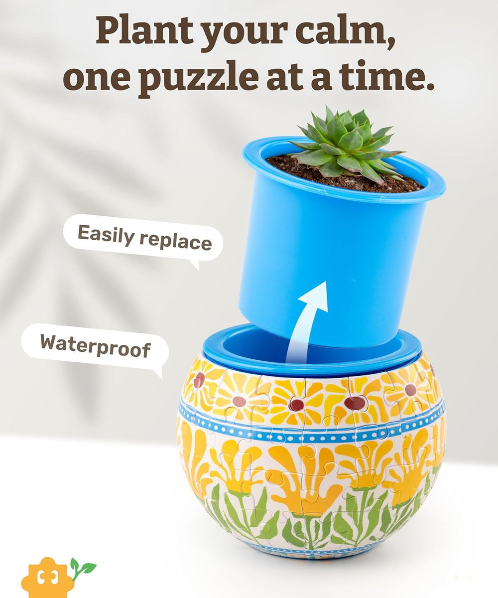 Piecerelax  Maceta De Rompecabezas 3d 80 Pz Flores De Verano