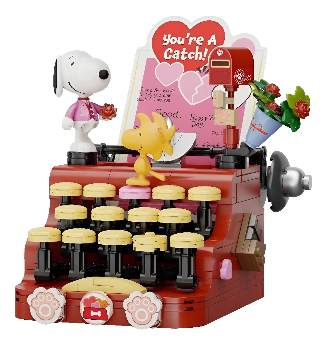 Set De Construcción Pantasy Snoopy Retro Máquina De Escribir