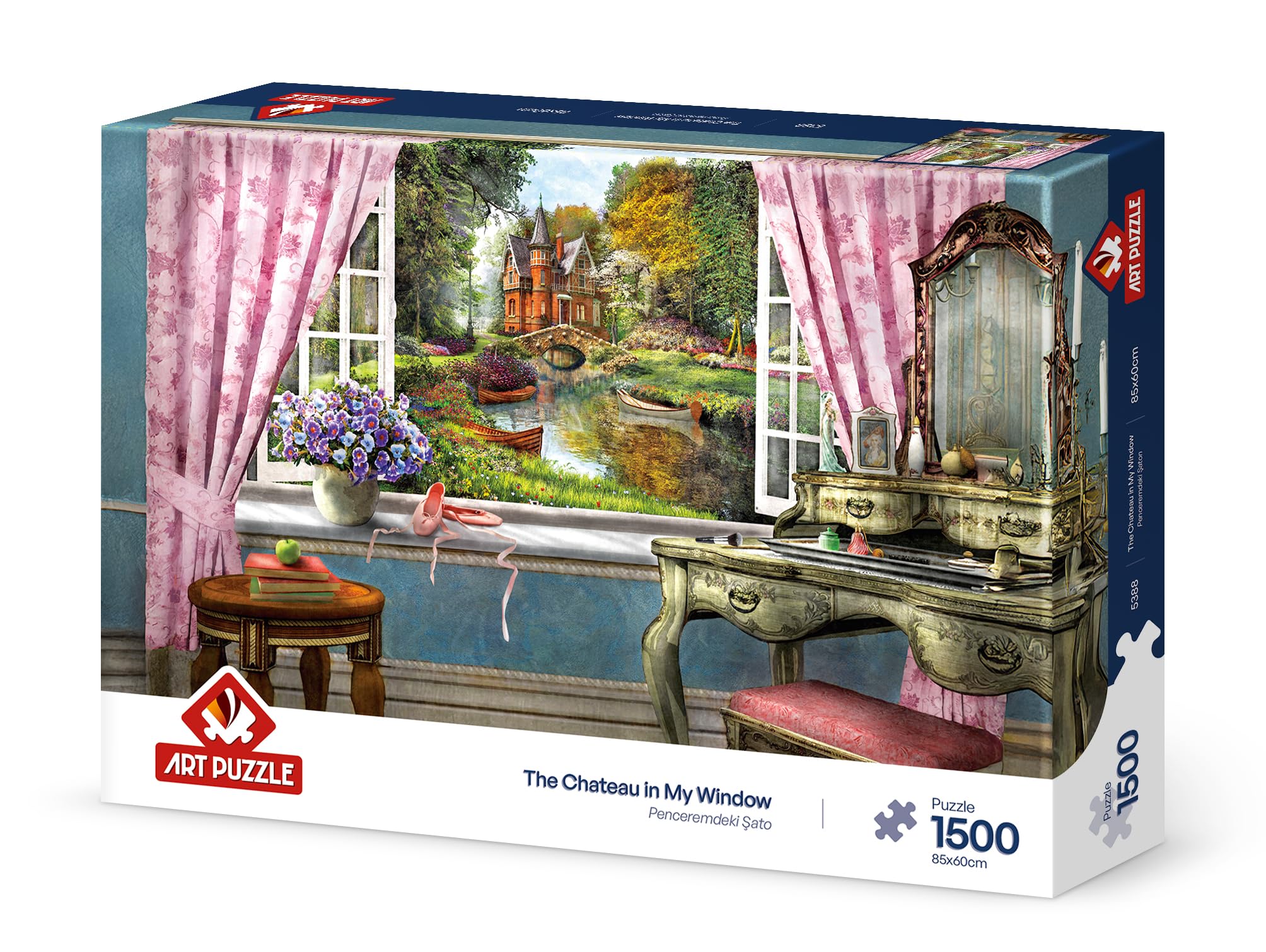 Rompecabezas paisaje el castillo en mi ventana Art Puzzle 1500 piezas