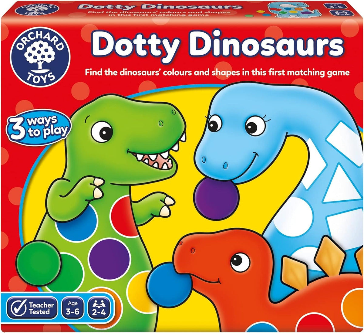 Juego De Mesa Dotty Dinosaurs Formas Y Colores Orchard Toys