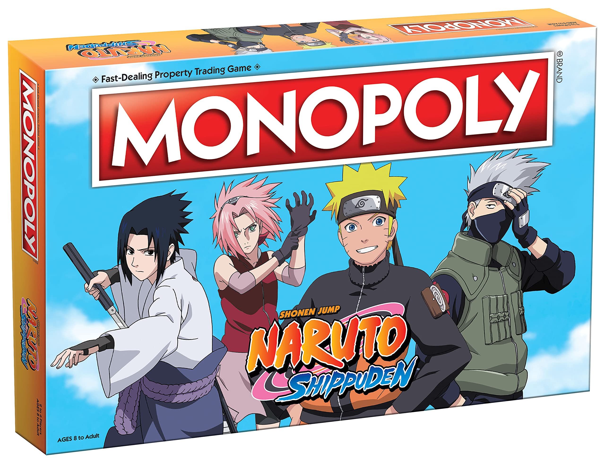 Monopoly Naruto | Juego de monopolio coleccionable con serie de manga japonesa | Ubicaciones familiares y momentos icónicos del programa de anime