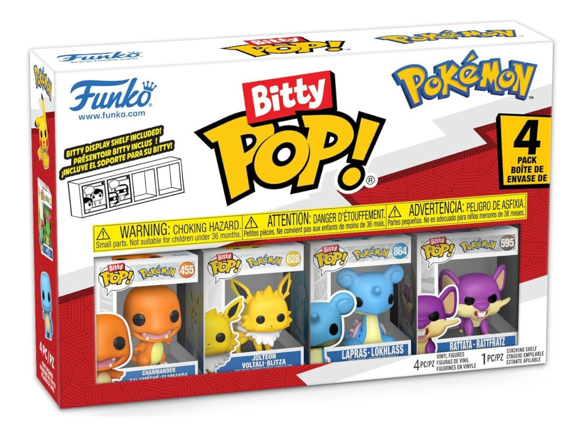 Funko Pop! Bitty Pokemon Charmander, Jolteon, Lapras Rattata