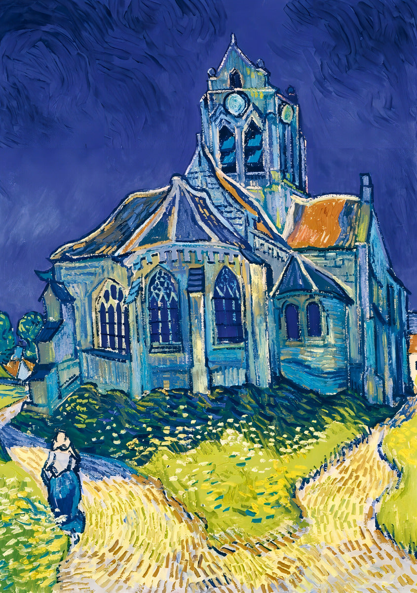 Rompecabezas The Church In Auvers Van Gogh Bluebirds 1000 Pz