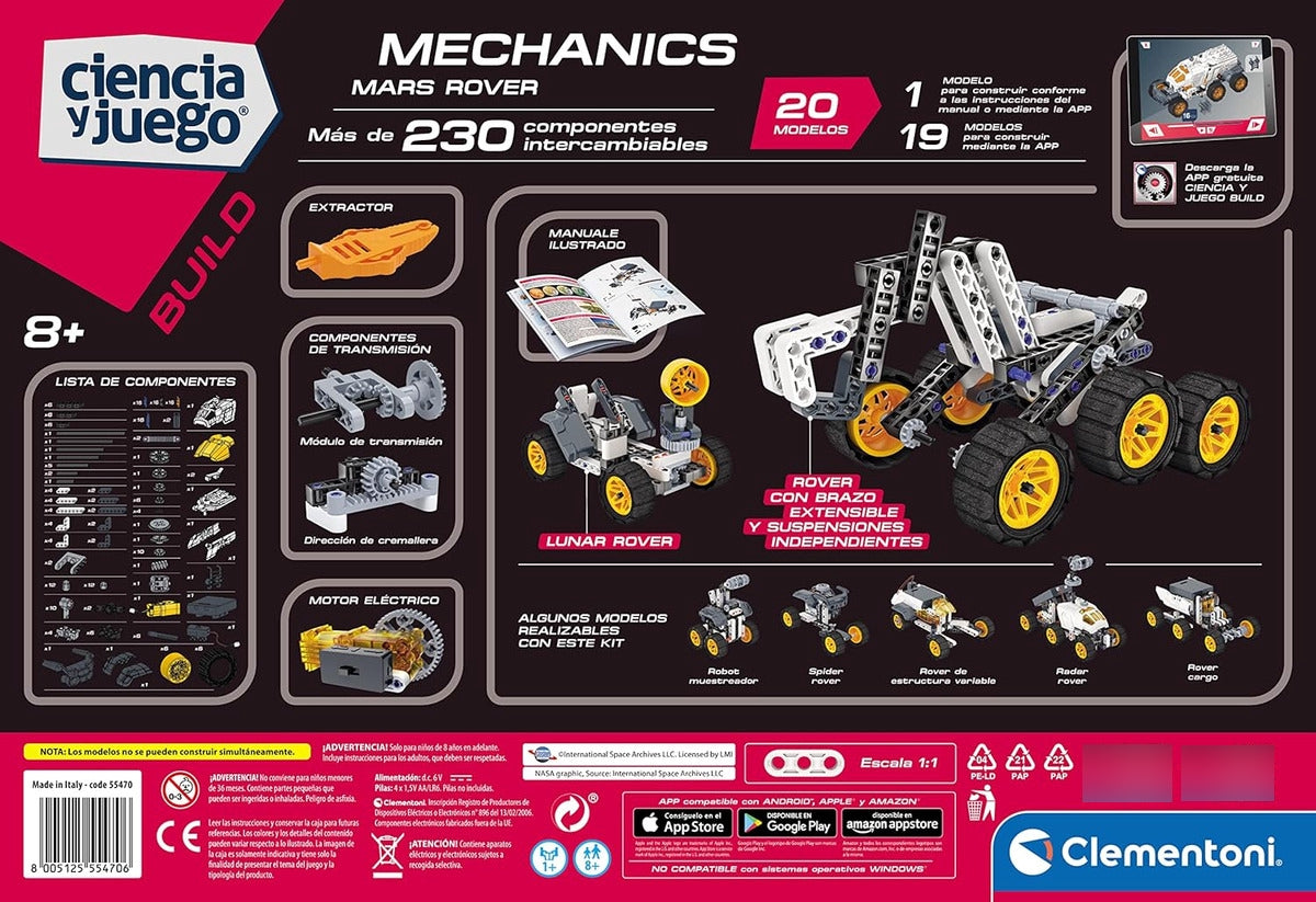 Rover Exploración Marte Nasa Motor Construcción Clementoni