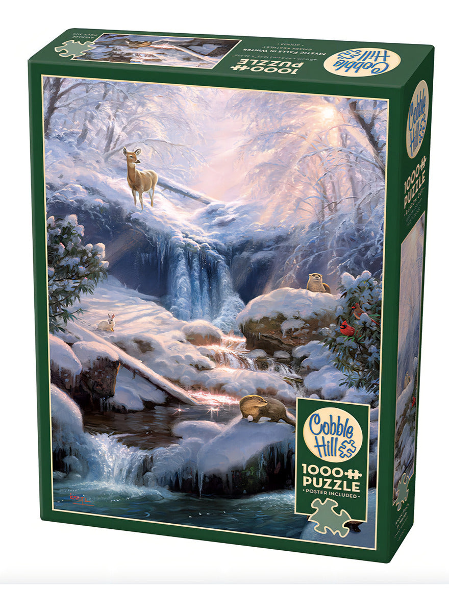 Rompecabezas Cobble Hill Cascada Invierno 1000 Piezas Paisaje Mark Keathley
