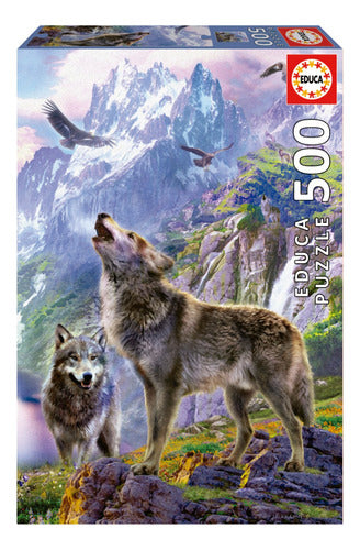 Puzzle Rompecabeza 500 Piezas Lobos En Las Rocas Educa