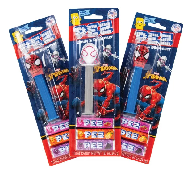 Dulces Pez Pastillero Blister Pack Spiderman Surtido 12 Pzs