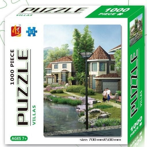 Rompecabezas Hao Xiang 1000 Piezas Villas Paisaje Cartón Vertical