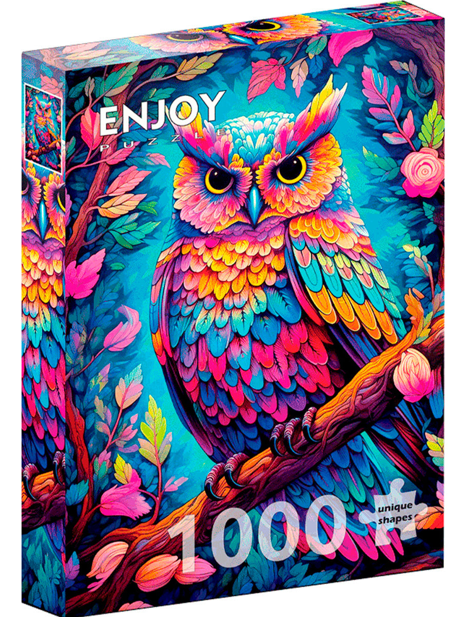 Rompecabezas Enjoy 1000 Piezas Búho De Colores