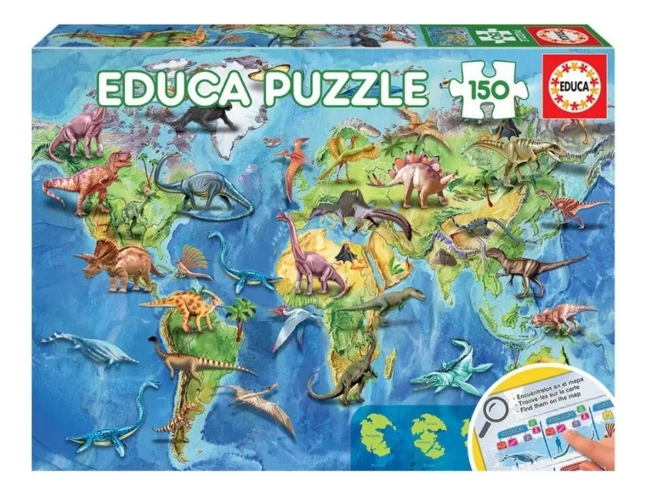 Rompecabezas Dinosaurios En El Mundo 150 Piezas Educativo